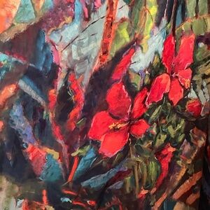 Gorgeous Christian Siriano Vibrant Floral Full Length Skirt Sz L